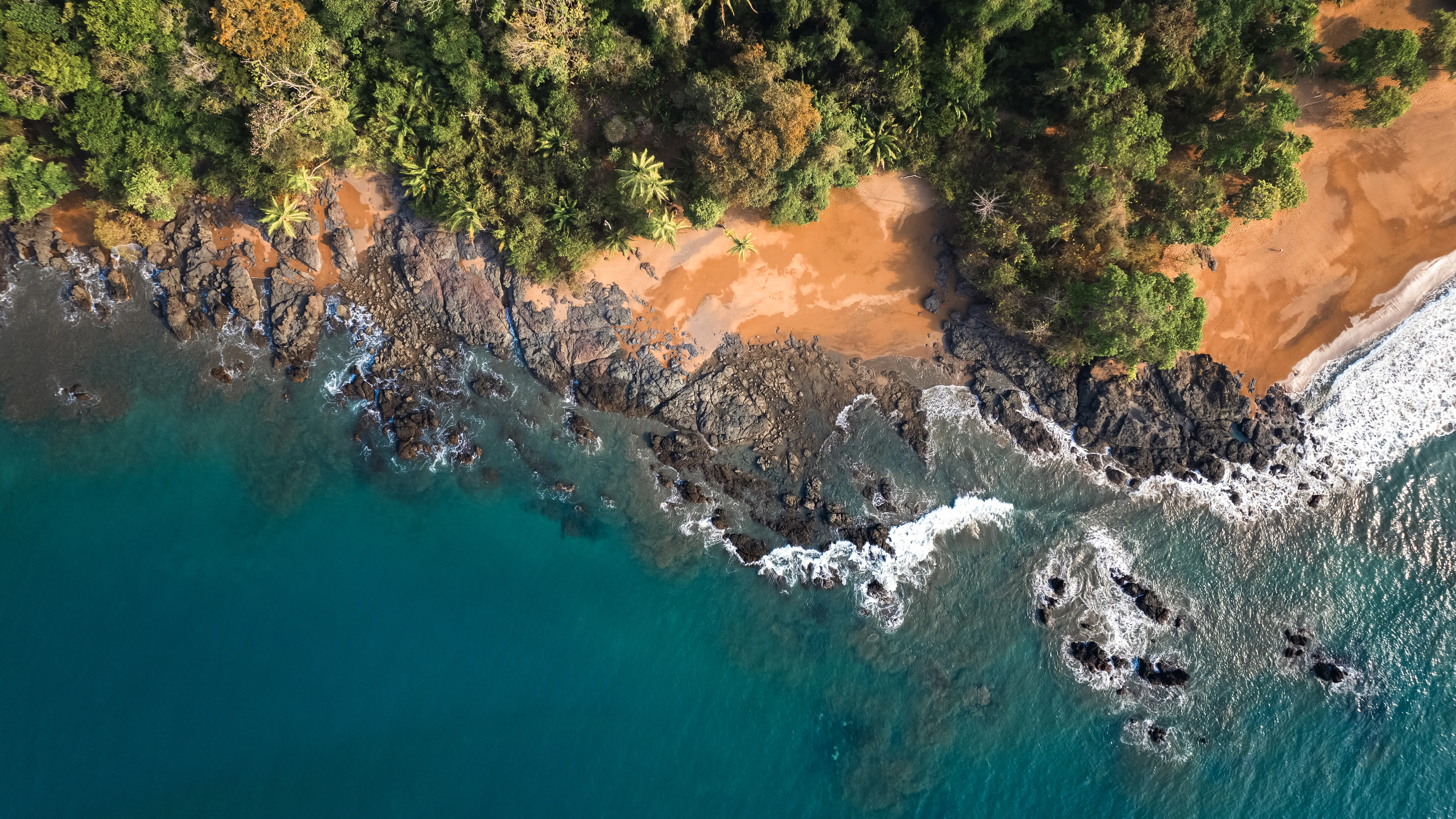 aerial view from reef beach in Costa Rica