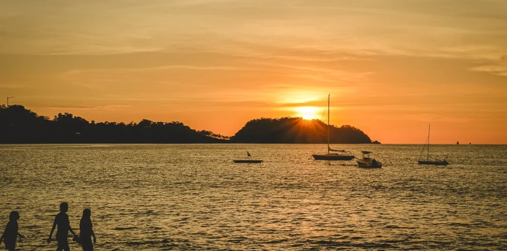 Sunset in guanacaste with silhouettes Costa Rica